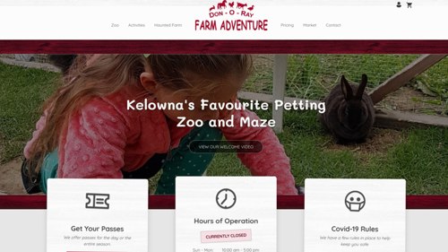 Don-O-Ray Farm Adventure eCommerce website
